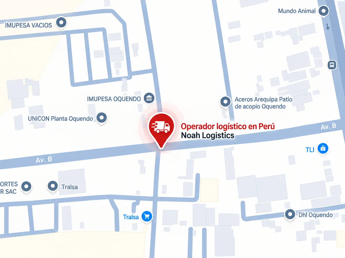 Mapa de la ubicación de Noah Logística en Oquendo, Callao