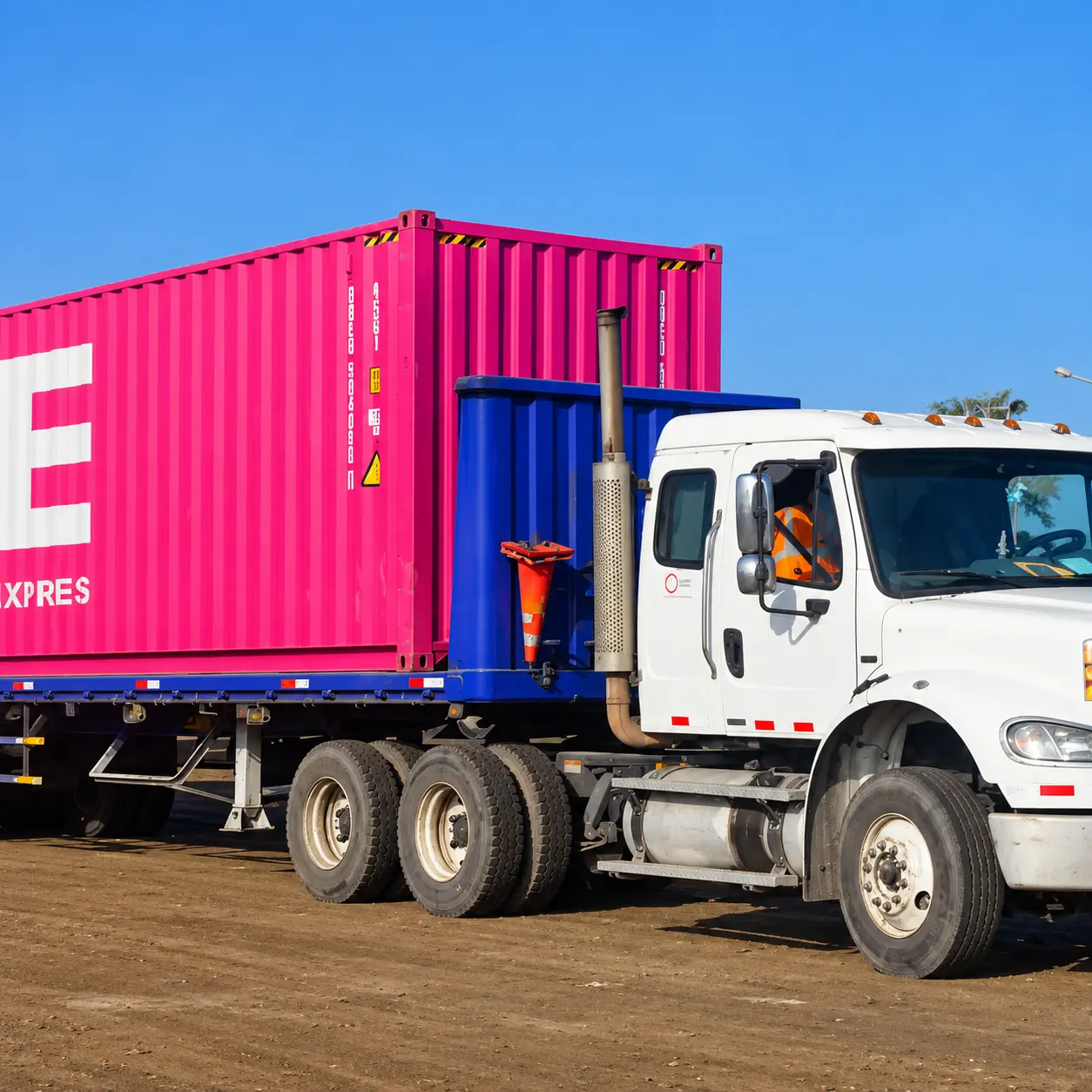 Camión de transporte en plataforma de 6 ejes